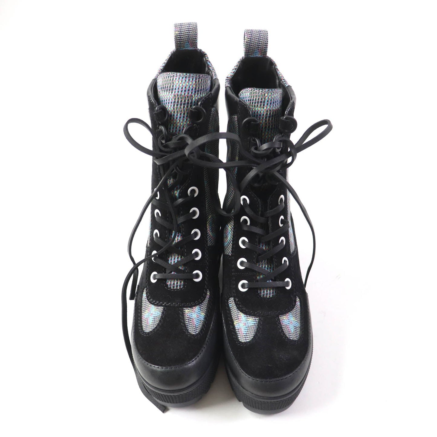 LOUIS VUITTON Ankle boots Main: Leather, Part: Suede Black multicolor Laurier Line Women 34.5  d