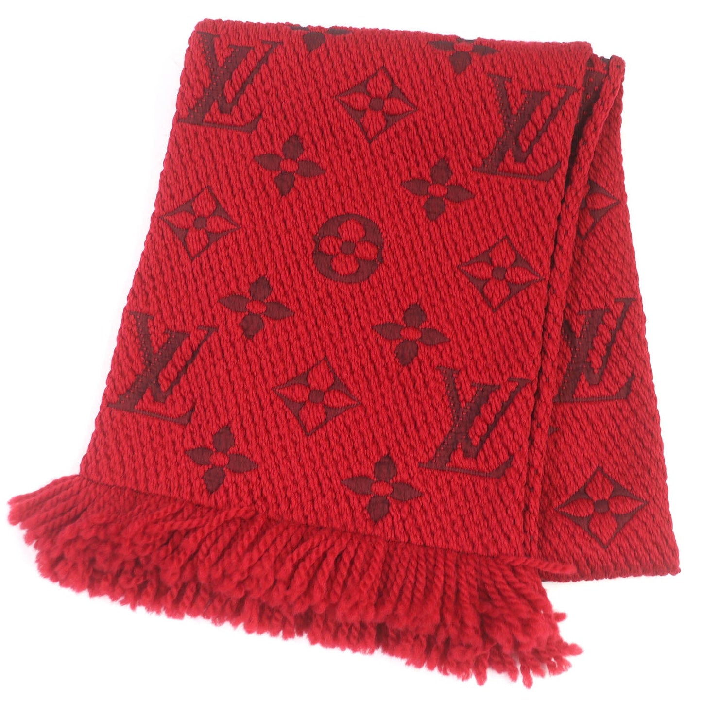 LOUIS VUITTON Scarf M72432 94% wool, 6% silk (There is no material tag, but it is likely that these materials are  d.) Ruby Esharp Logomania Women