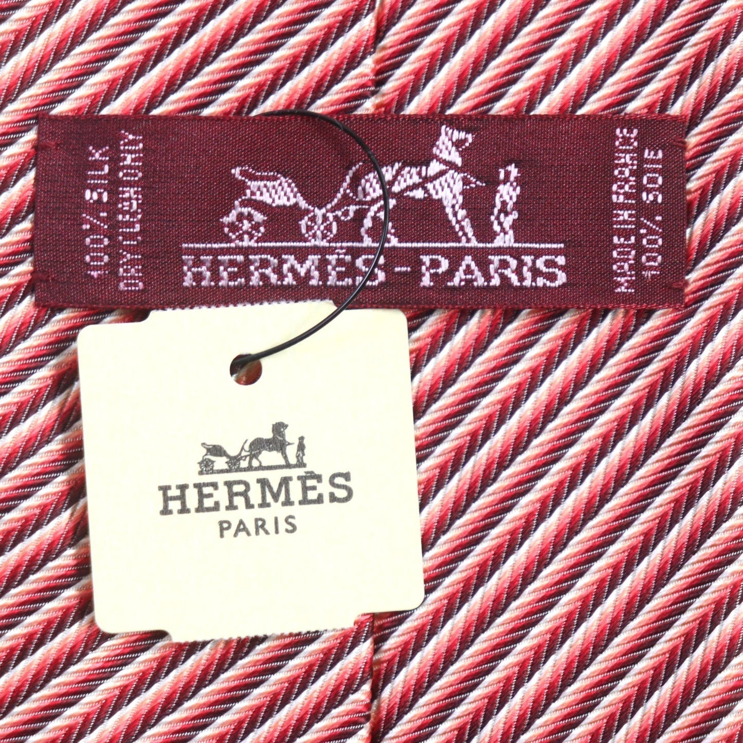 HERMES tie silk Red HEAVY SILK TIE