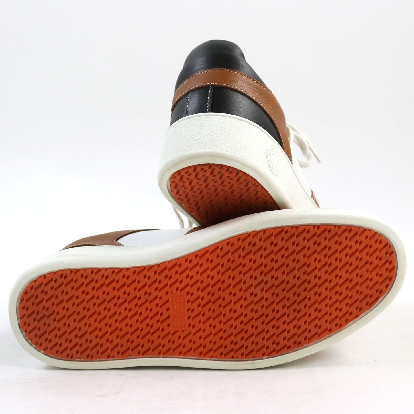 HERMES sneakers Main: Leather Brown white black free mens 39  d
