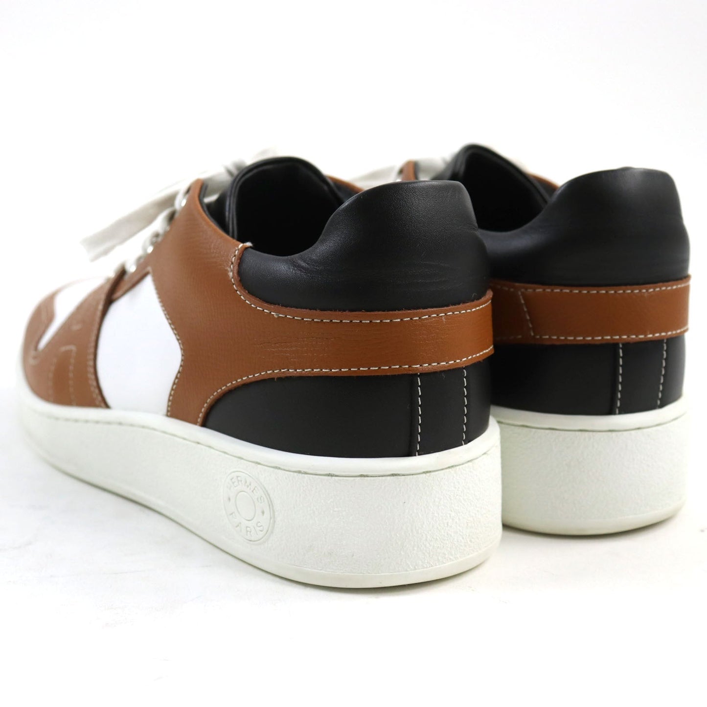 HERMES sneakers Main: Leather Brown white black free mens 39  d