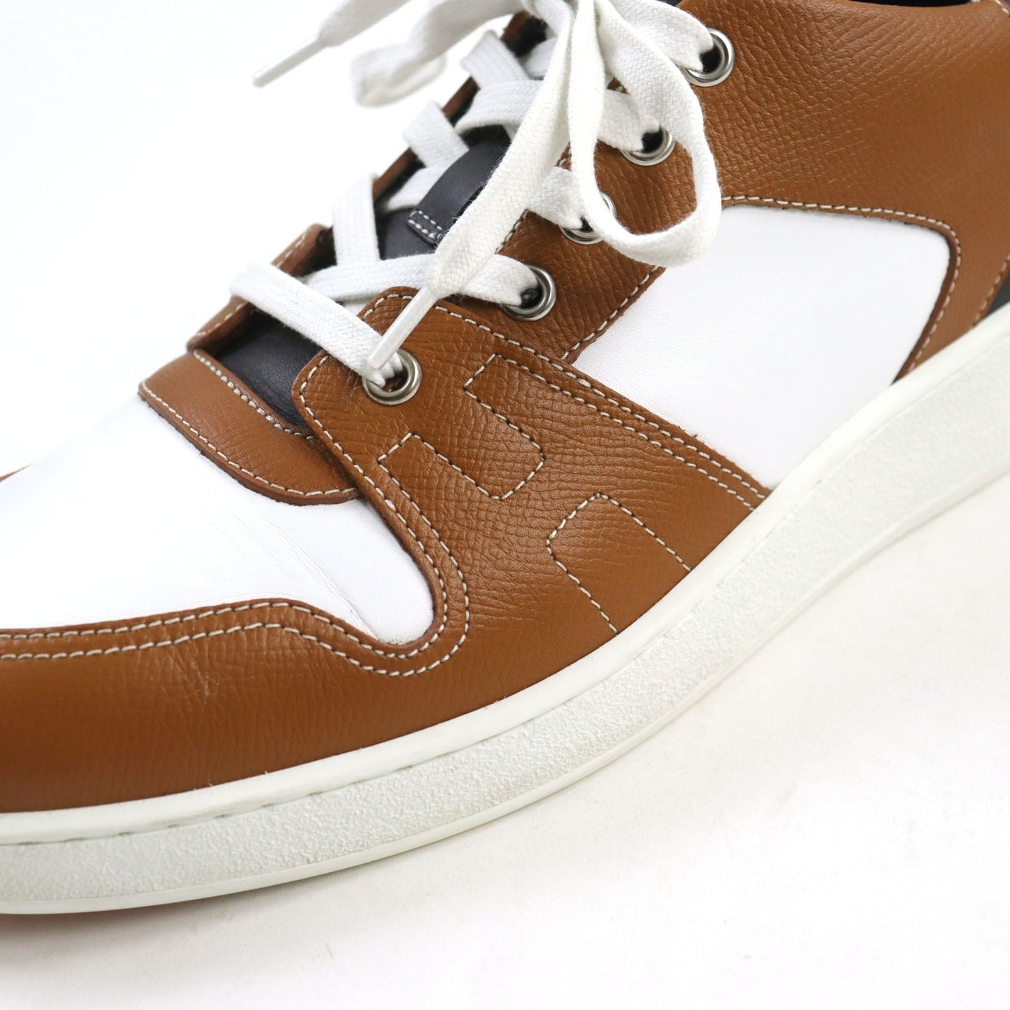 HERMES sneakers Main: Leather Brown white black free mens 39  d