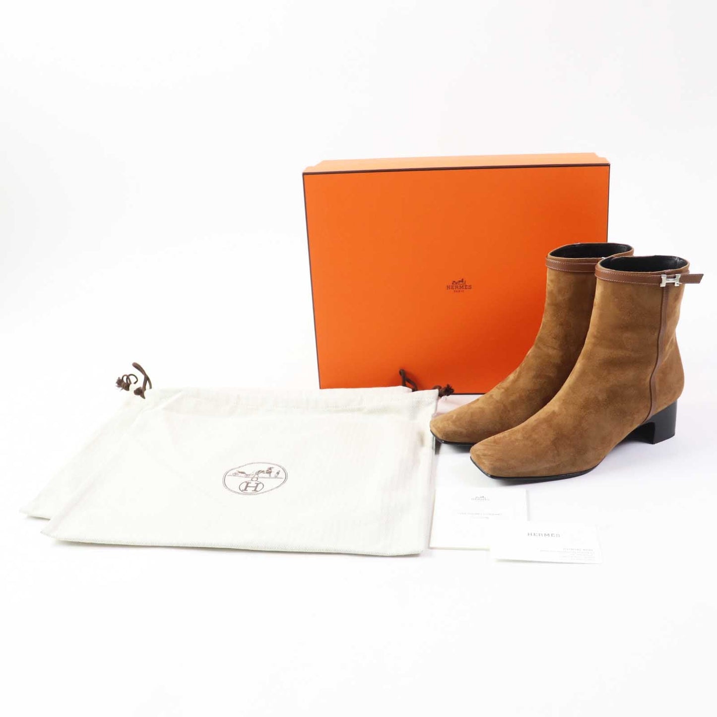 HERMES Ankle boots BL232082Z Main: suede, part: leather Brown Women 38  d