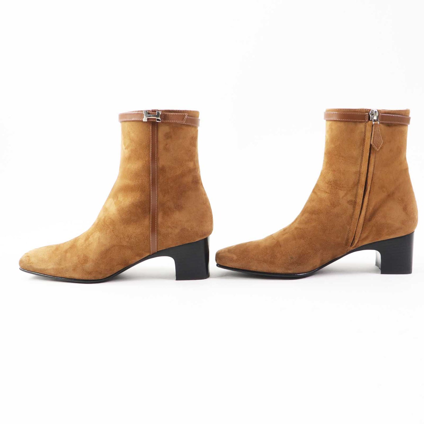 HERMES Ankle boots BL232082Z Main: suede, part: leather Brown Women 38  d