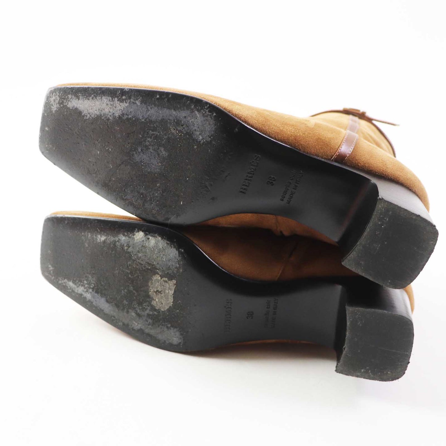 HERMES Ankle boots BL232082Z Main: suede, part: leather Brown Women 38  d