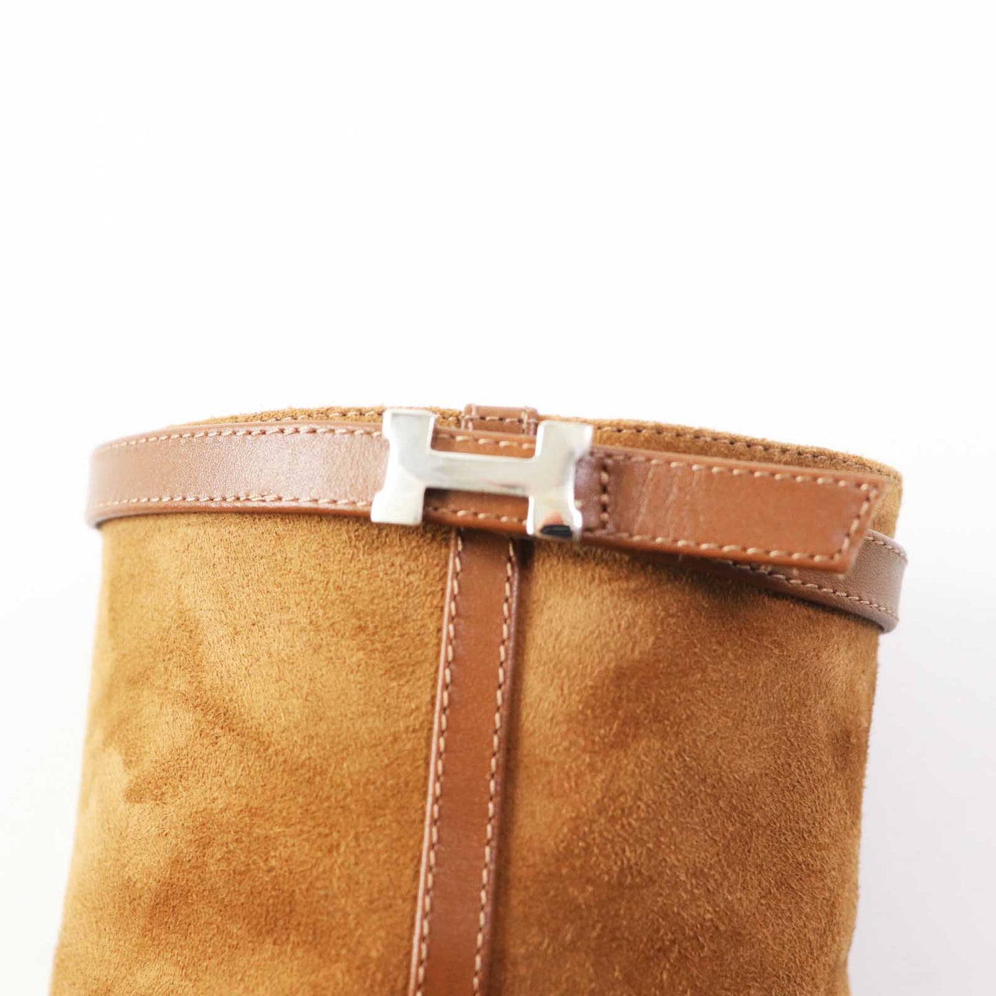 HERMES Ankle boots BL232082Z Main: suede, part: leather Brown Women 38  d
