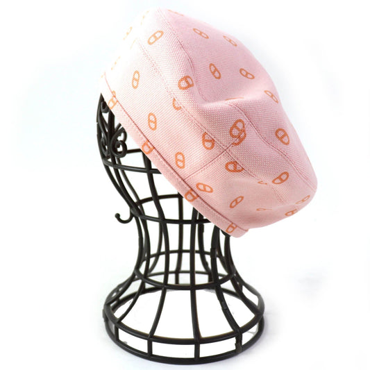 HERMES beret cotton Pink orange Saint Honoré 58