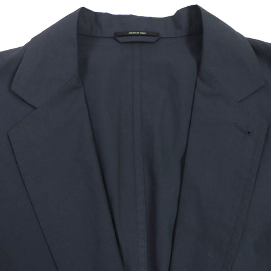 HERMES tailored jacket 21-5257 Main: 100% cotton Navy mens 56  d
