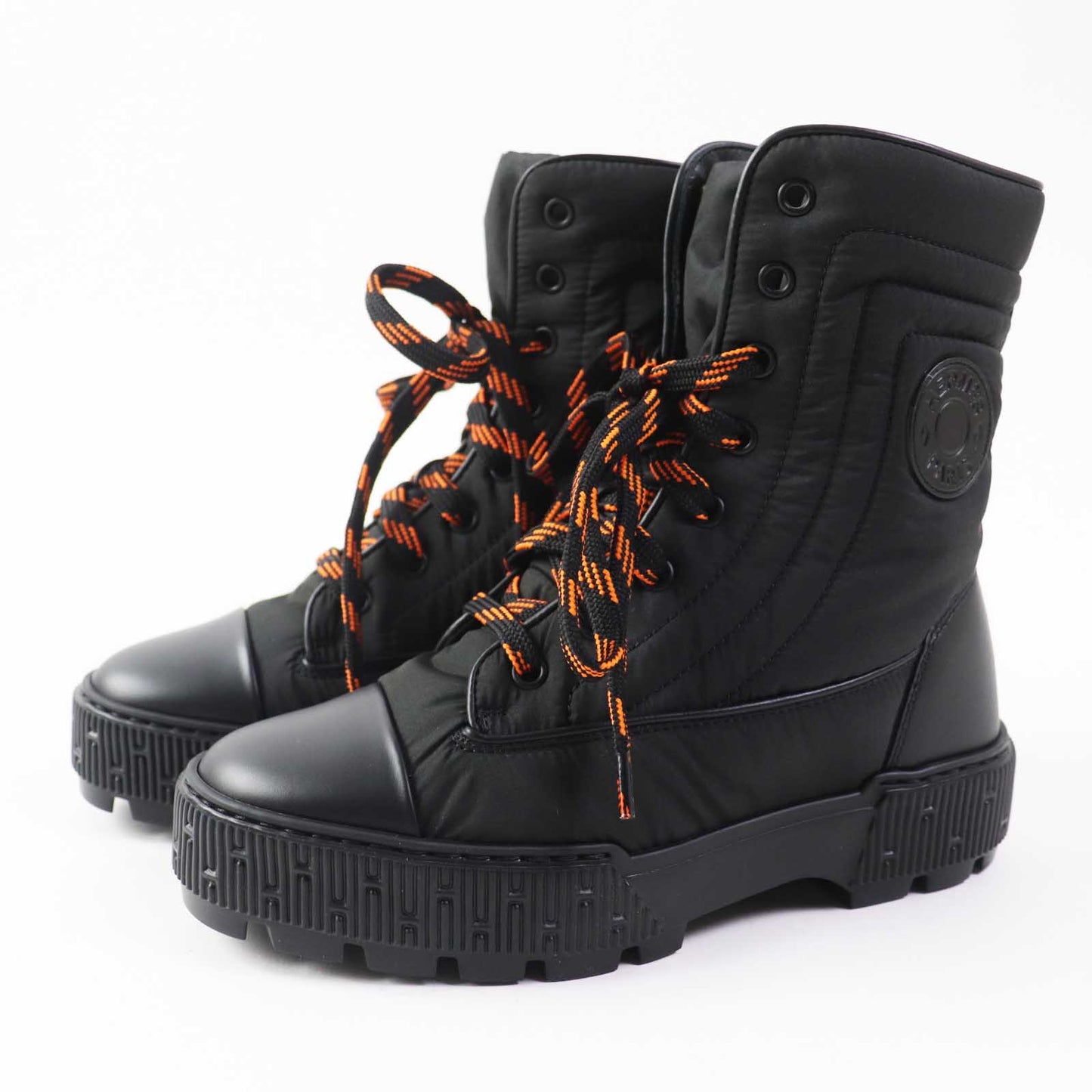 HERMES short boots Main: Leather, parachute fabric black Women 35  d