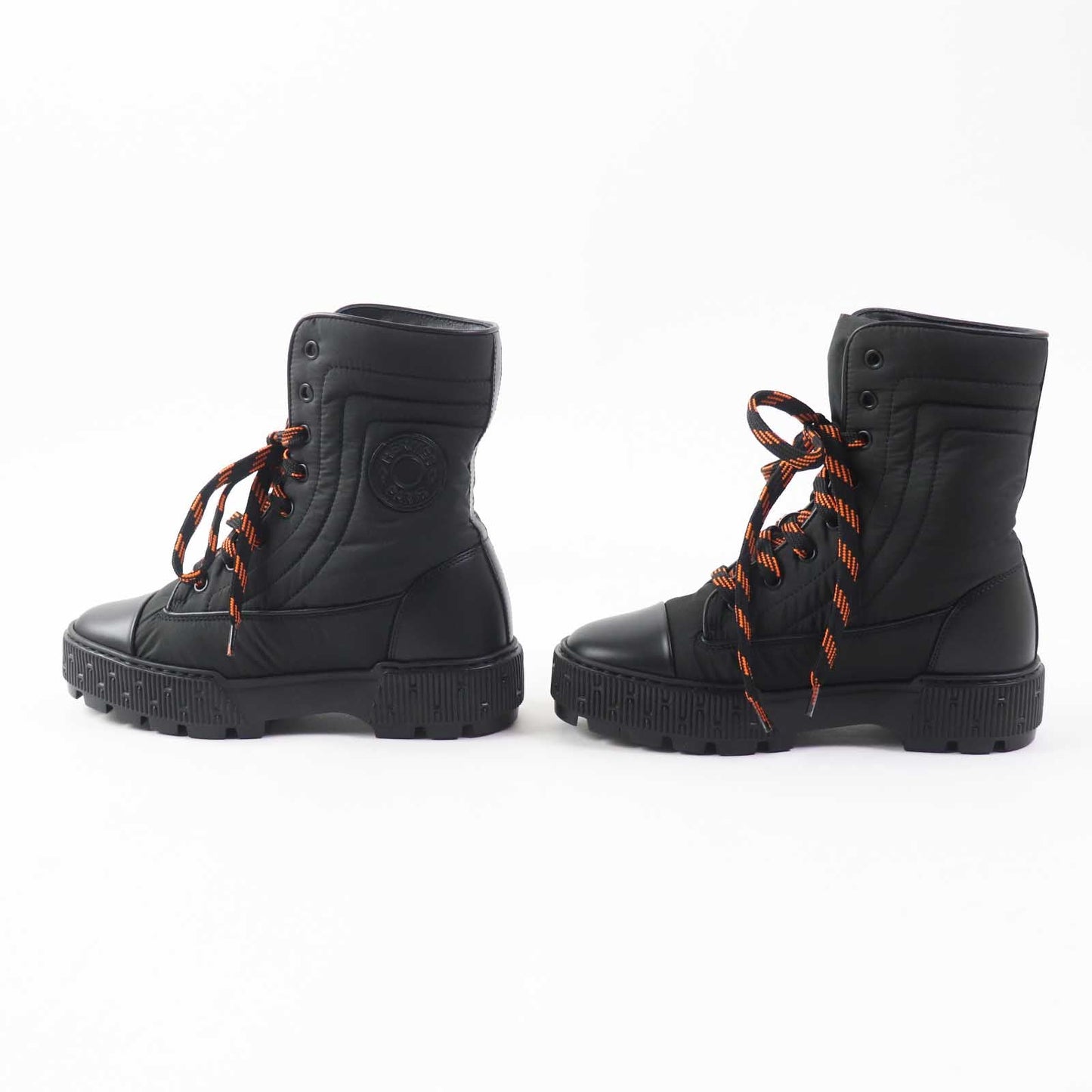HERMES short boots Main: Leather, parachute fabric black Women 35  d