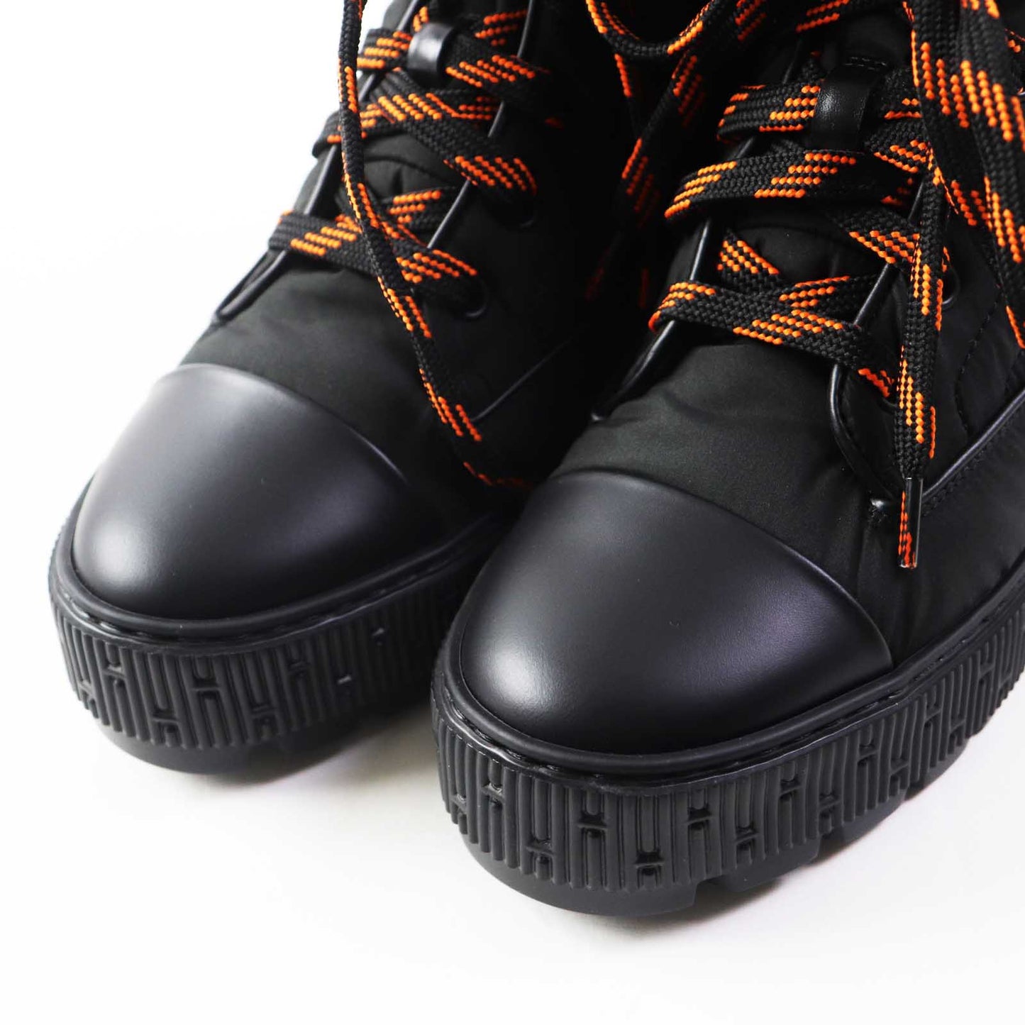HERMES short boots Main: Leather, parachute fabric black Women 35  d