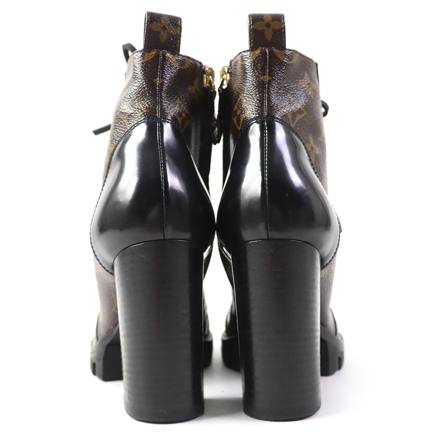LOUIS VUITTON Ankle boots G34085 Part: Leather Black brown Star trail line Women 36  d