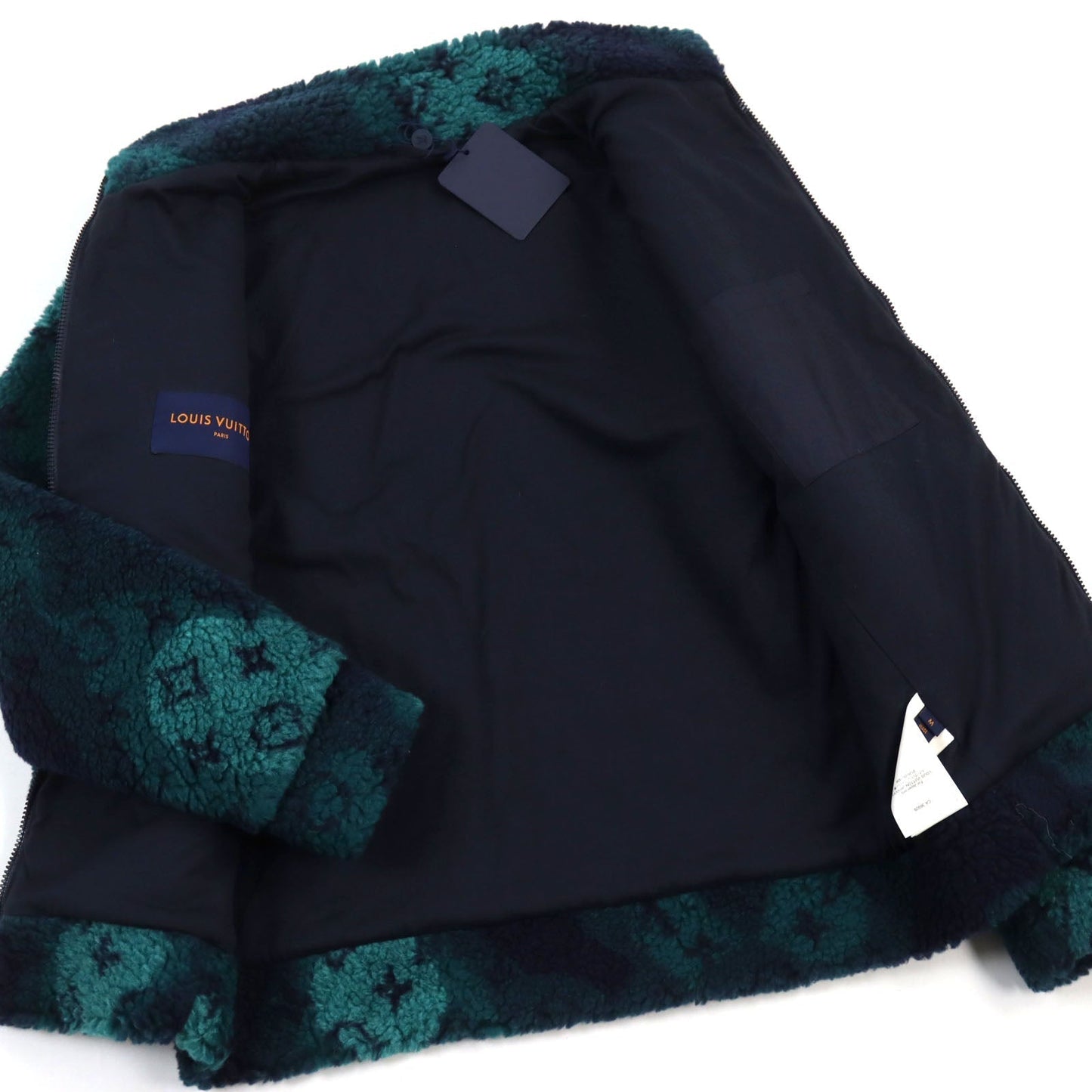 LOUIS VUITTON Blouson HOY15W Outer: 86% polyester, Outer: 14% wool, Lining: 100% cotton Green Navy Camouflage Pattern mens M  d