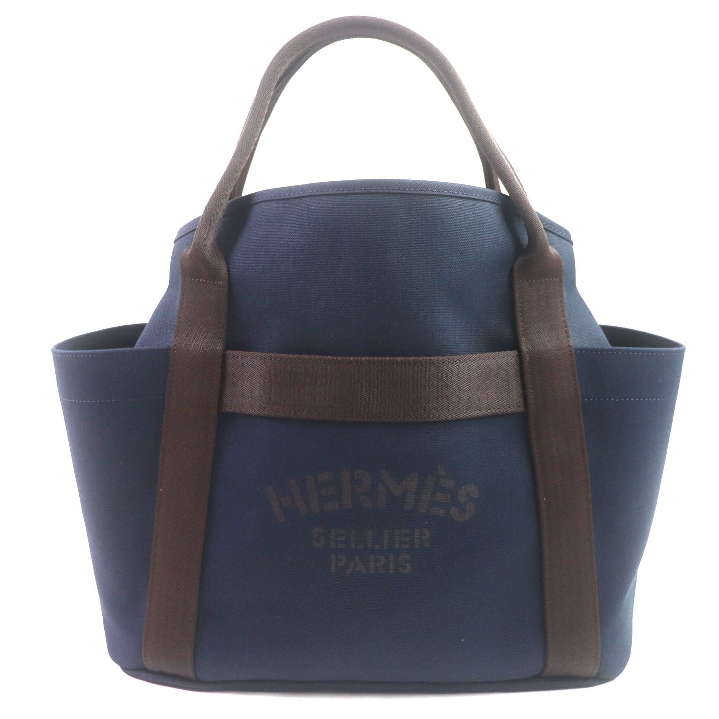 HERMES Tote Bag Main: 62% polyamide, 26% cotton, 12% polyurethane BLUE NAVY/FEU Sucked Pansage Groom mens  d