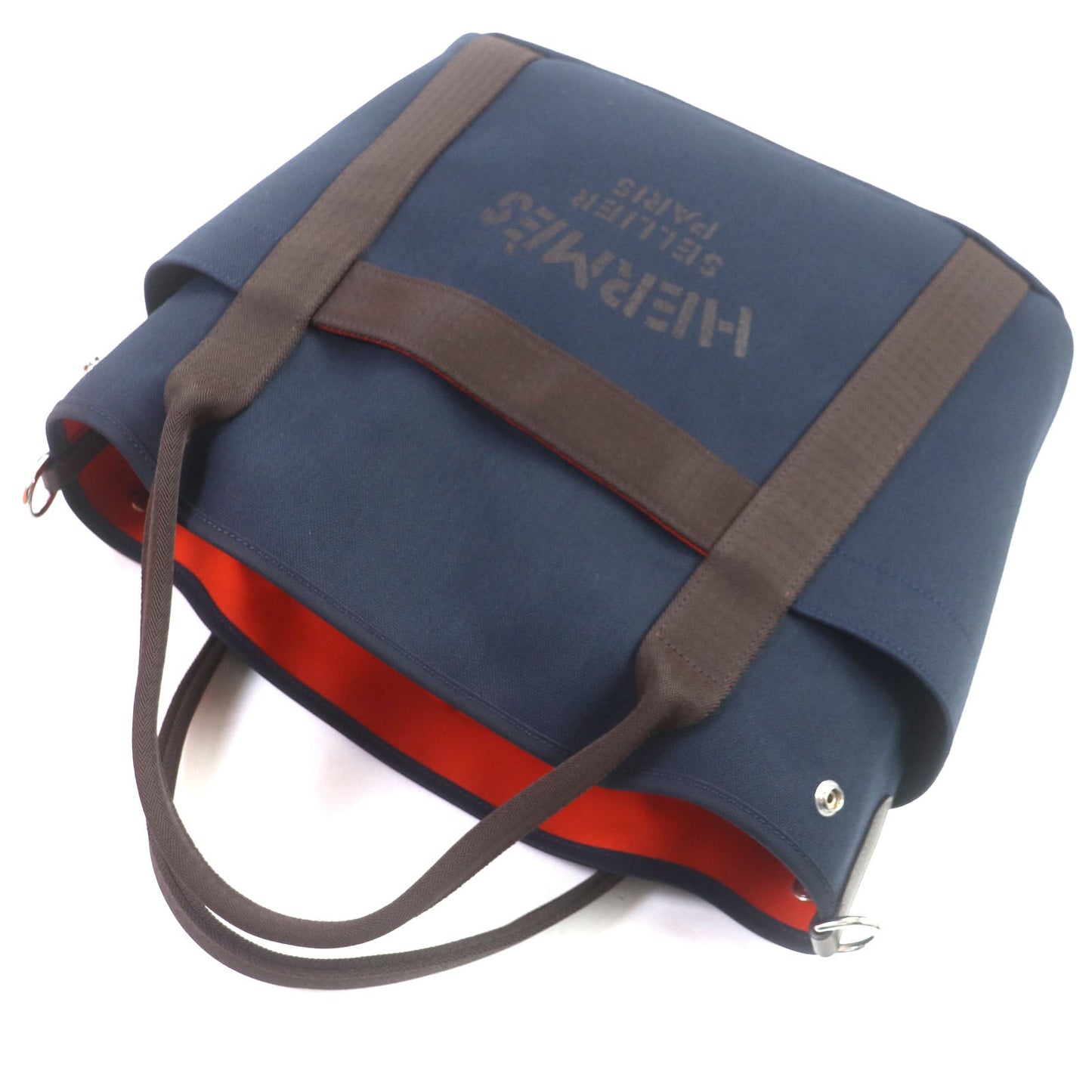 HERMES Tote Bag Main: 62% polyamide, 26% cotton, 12% polyurethane BLUE NAVY/FEU Sucked Pansage Groom mens  d