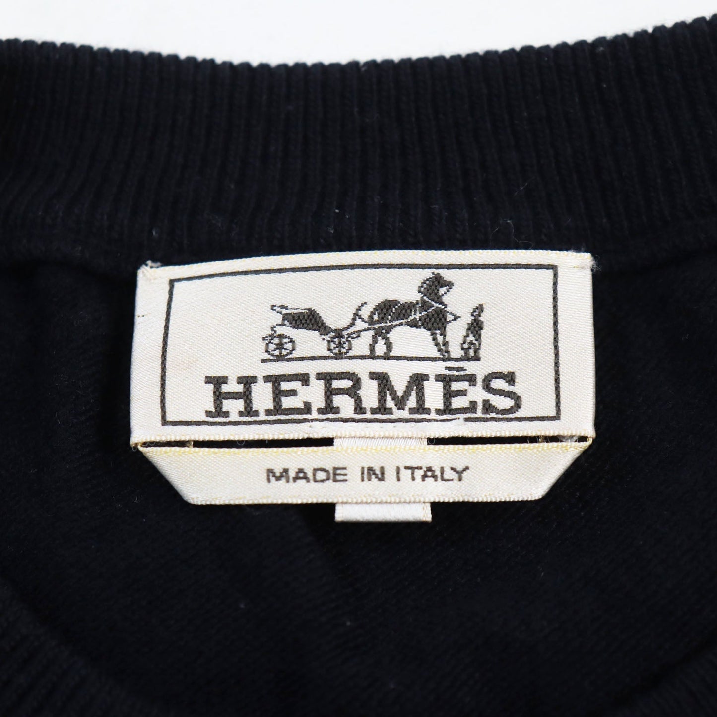 HERMES sweater wool Gray navy XL