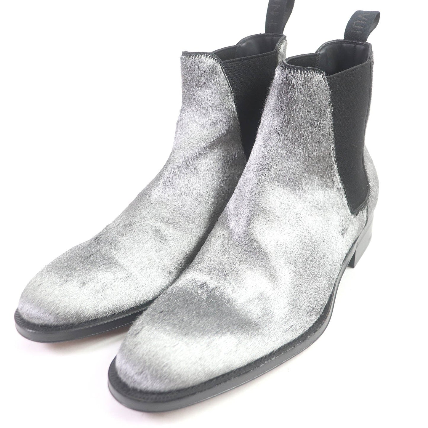 LOUIS VUITTON Ankle boots Main: Leather, Harako fur Silver mens 7.5  d