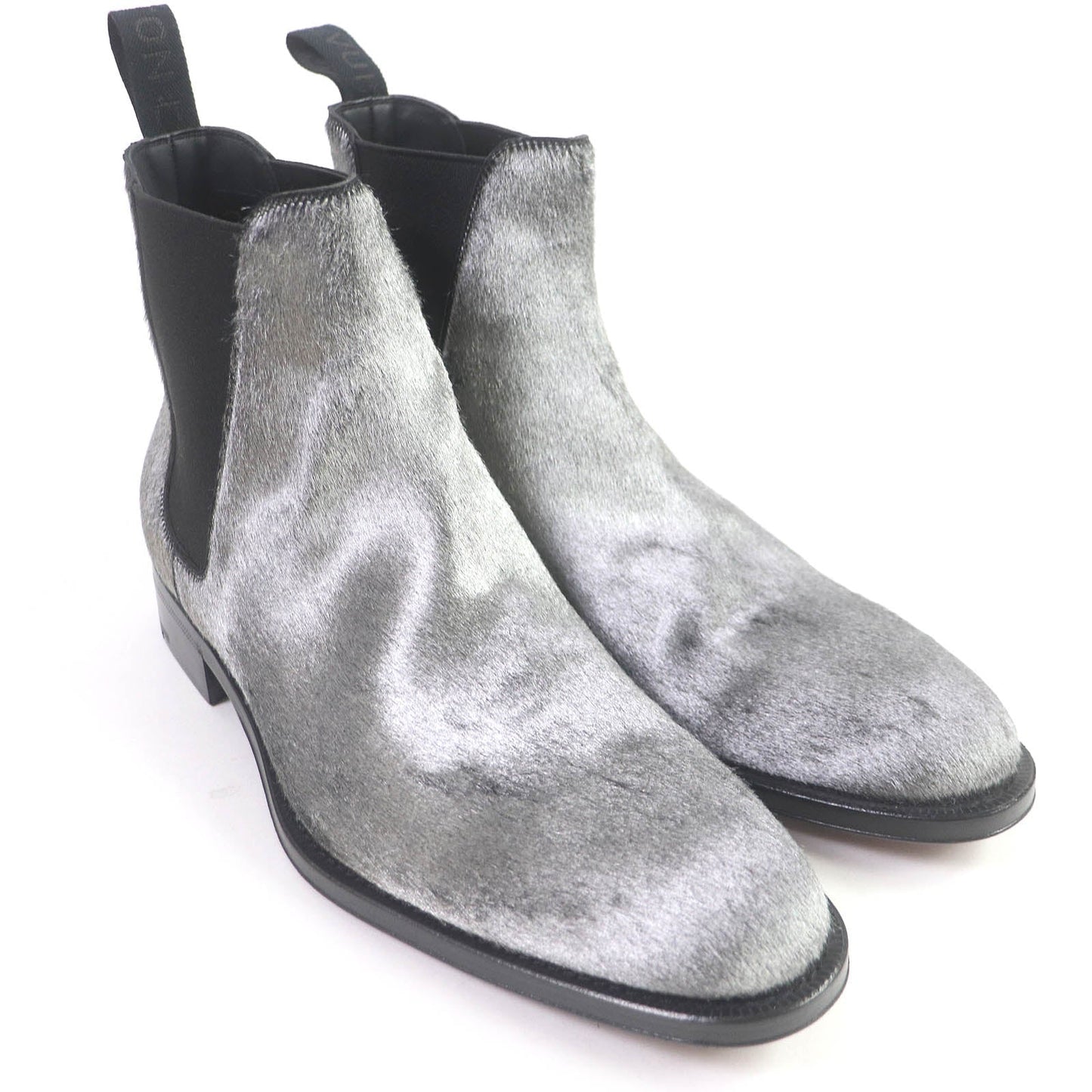 LOUIS VUITTON Ankle boots Main: Leather, Harako fur Silver mens 7.5  d
