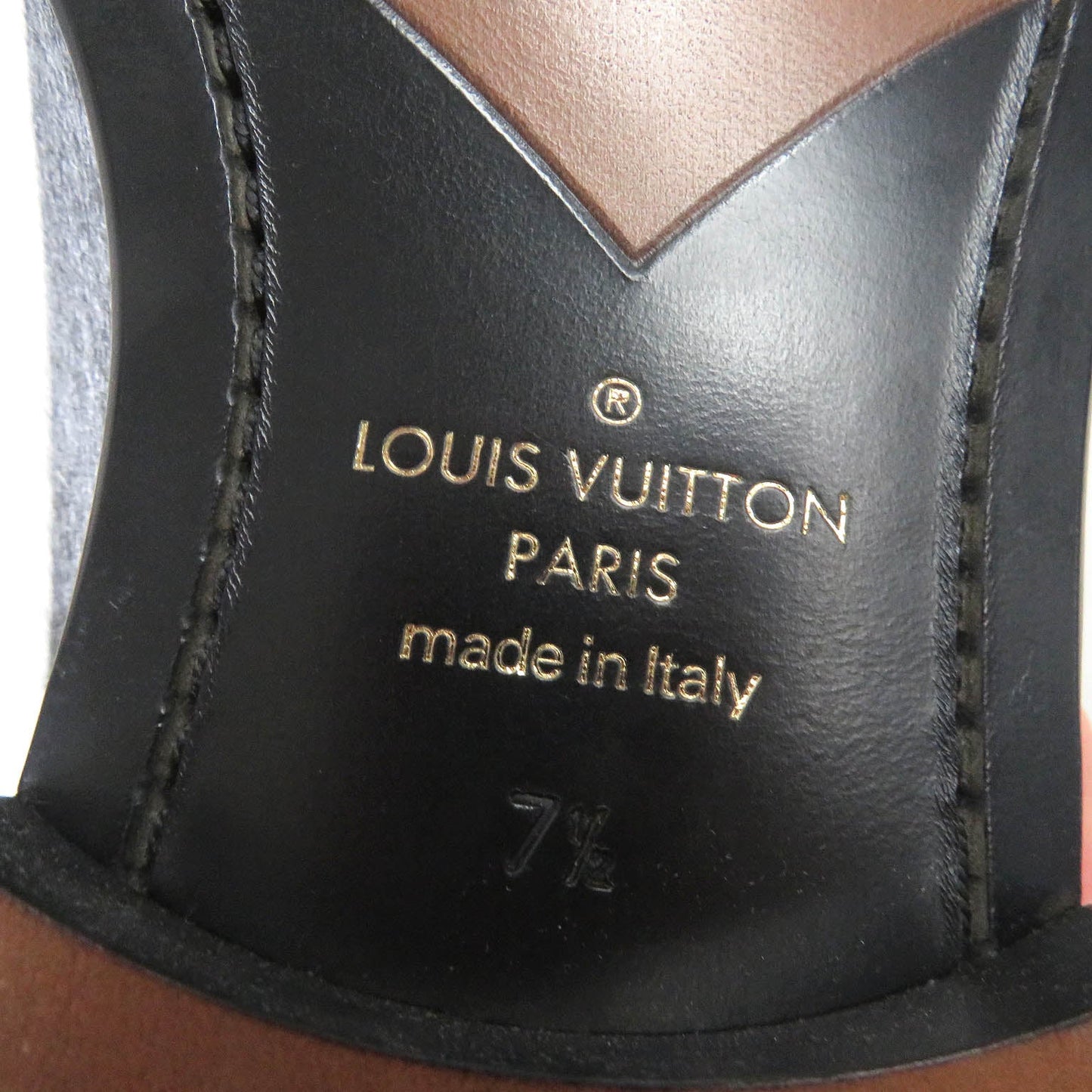 LOUIS VUITTON Ankle boots Main: Leather, Harako fur Silver mens 7.5  d