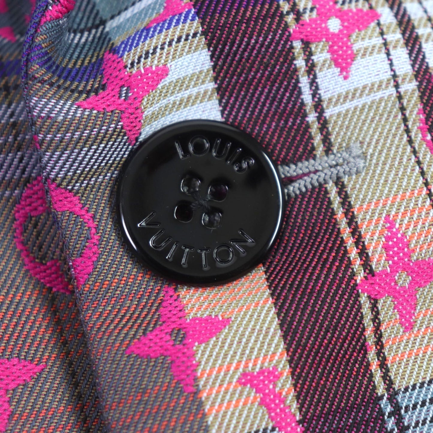 LOUIS VUITTON Chester coat wool Pink multi 48