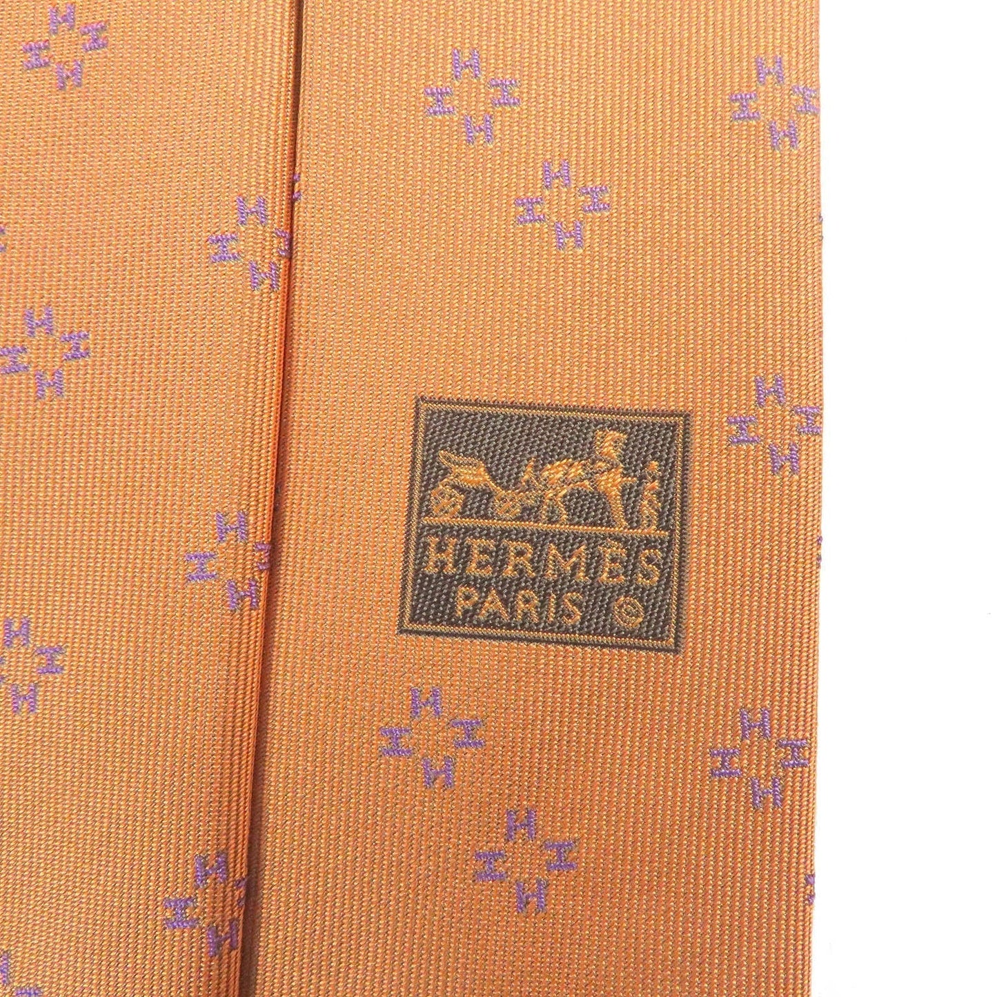 HERMES tie silk Orange
