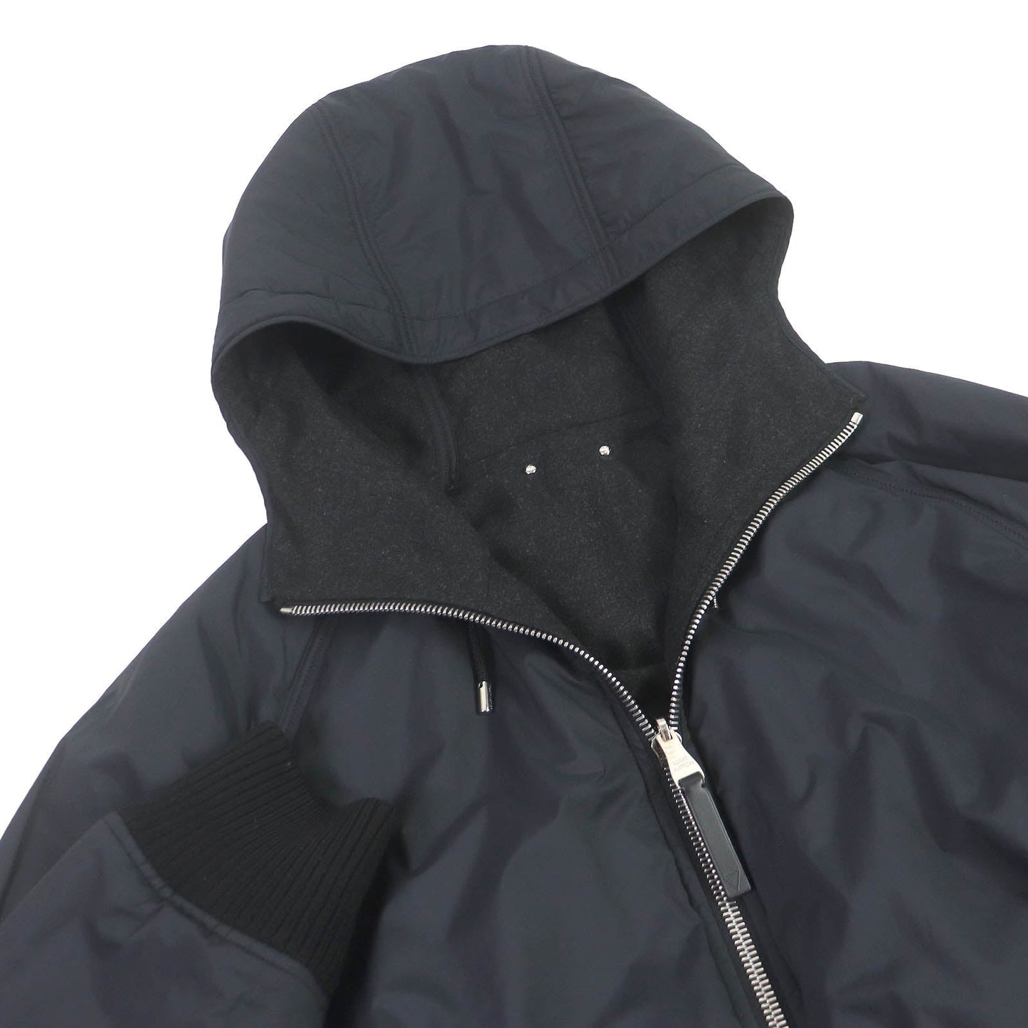 LOUIS VUITTON Blouson Outer: 100% polyester, Lining: 85% cashmere, Lining: 15% cotton, Filling: 100% polyester Dark navy black mens 48  d