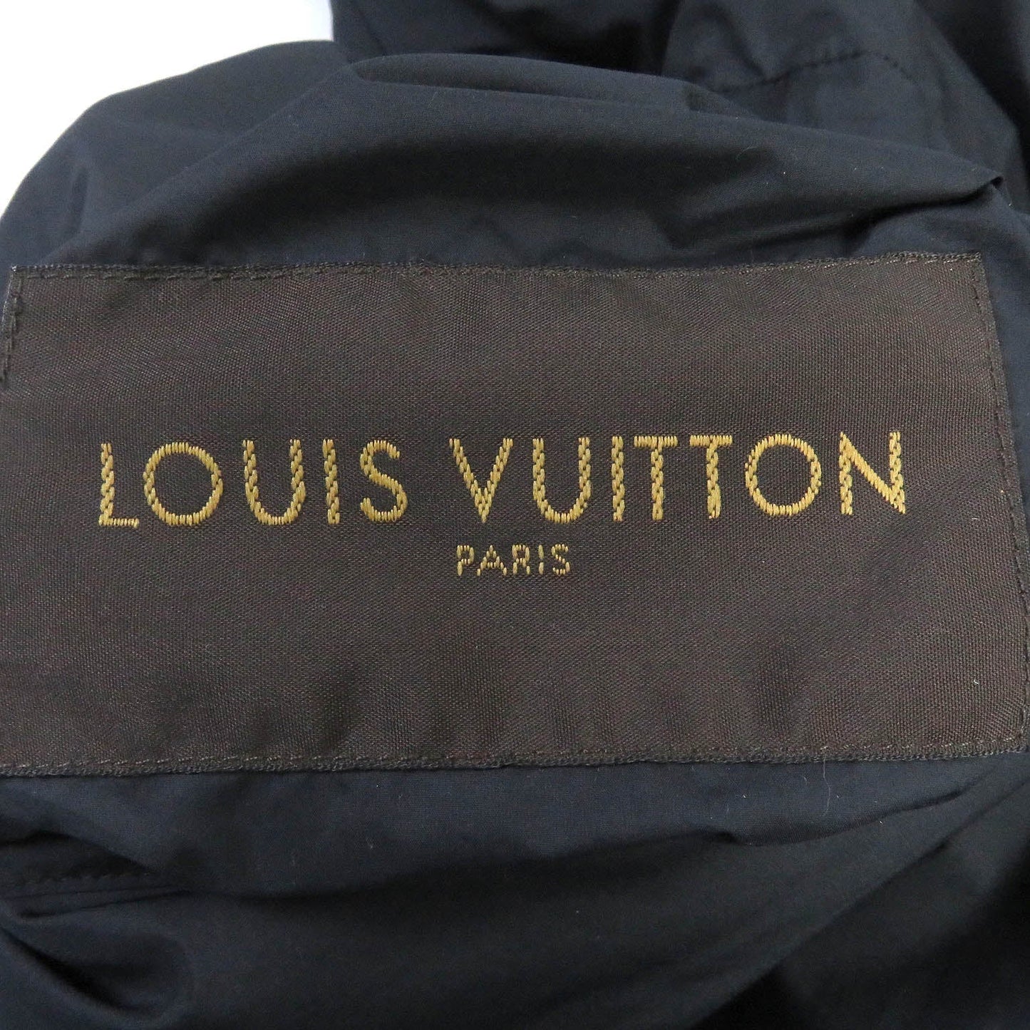 LOUIS VUITTON Blouson Outer: 100% polyester, Lining: 85% cashmere, Lining: 15% cotton, Filling: 100% polyester Dark navy black mens 48  d