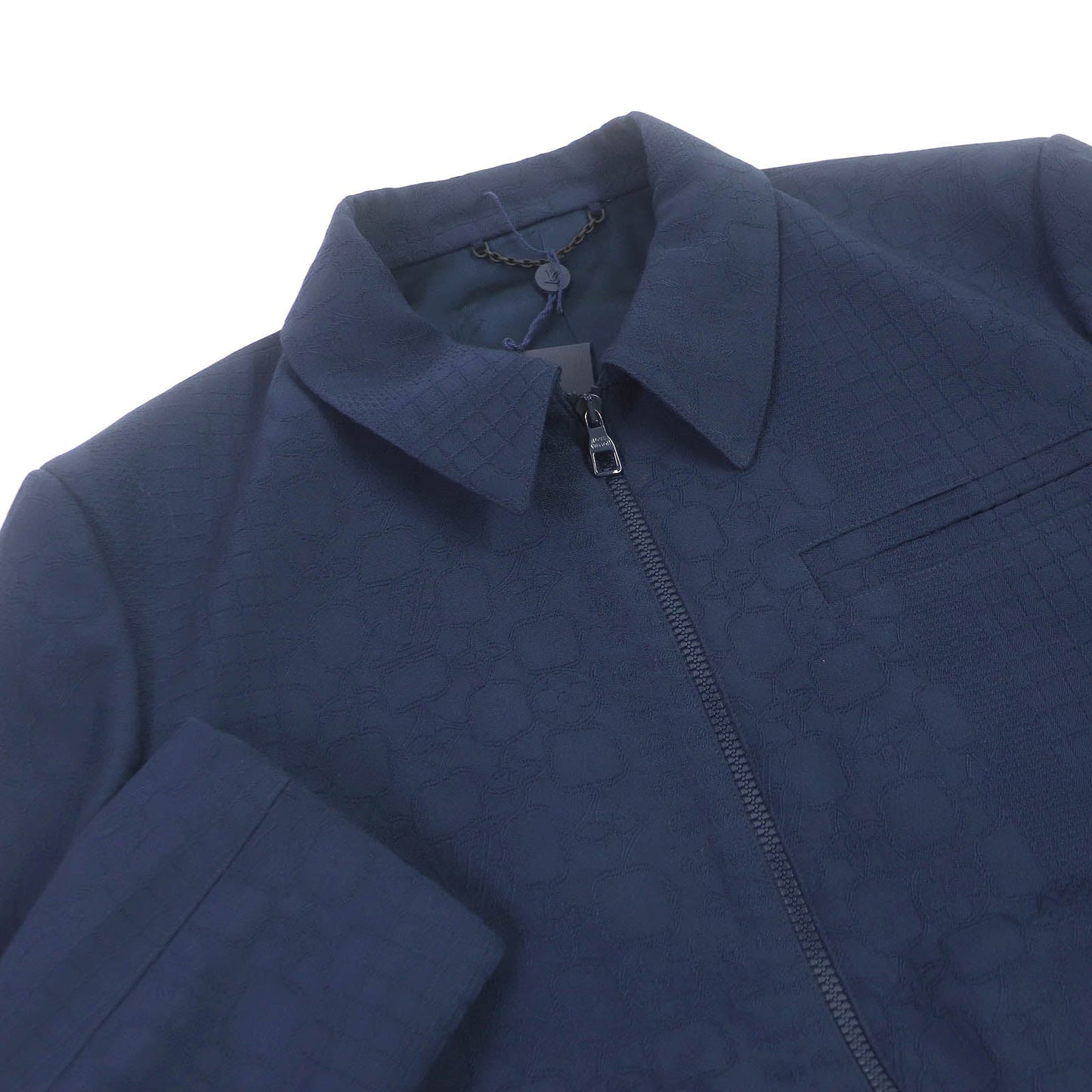 LOUIS VUITTON Blouson Outer: 100% wool, Lining: 35% acetate, Lining: 31% rayon, Lining: 24% cupra, Lining: 10% cotton Navy mens 50  d