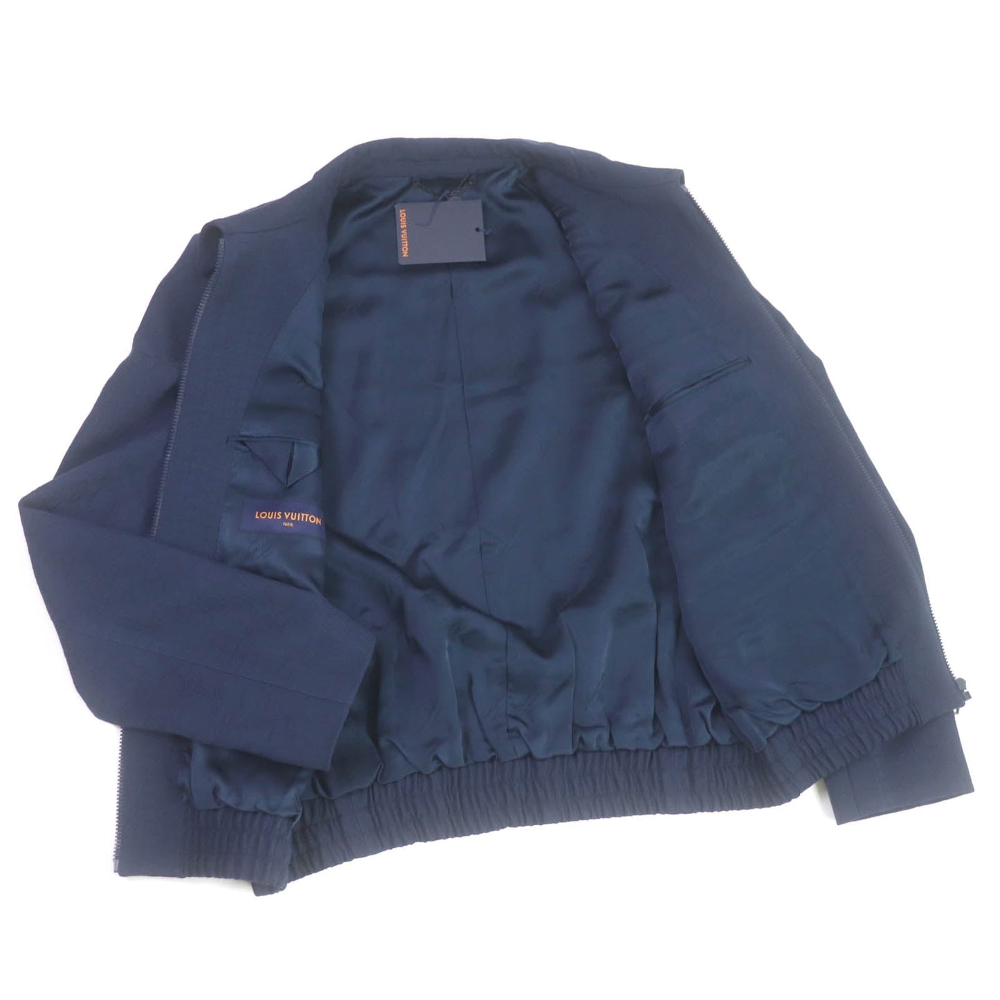 LOUIS VUITTON Blouson Outer: 100% wool, Lining: 35% acetate, Lining: 31% rayon, Lining: 24% cupra, Lining: 10% cotton Navy mens 50  d