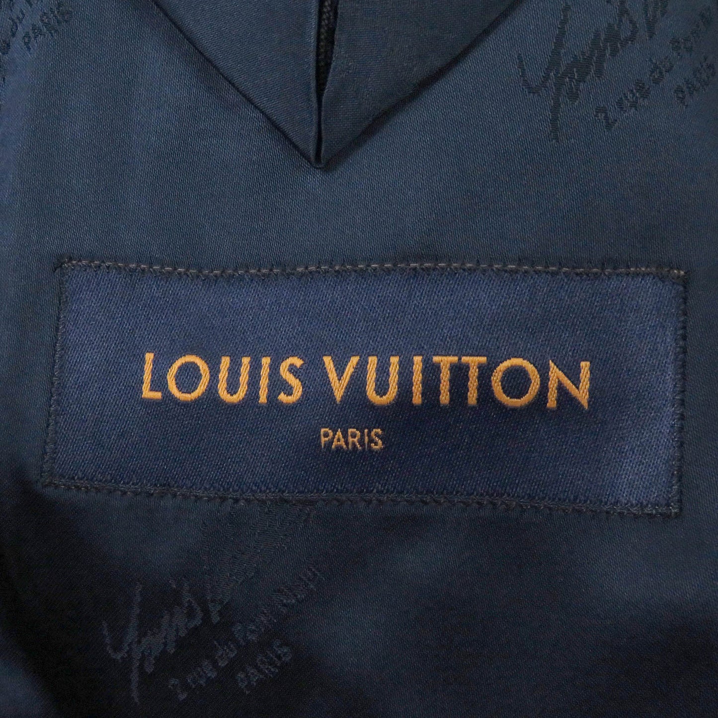 LOUIS VUITTON Blouson Outer: 100% wool, Lining: 35% acetate, Lining: 31% rayon, Lining: 24% cupra, Lining: 10% cotton Navy mens 50  d