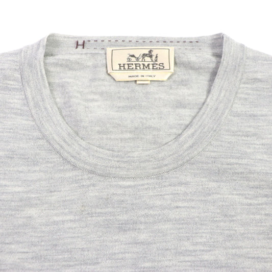 HERMES sweater wool Light gray L