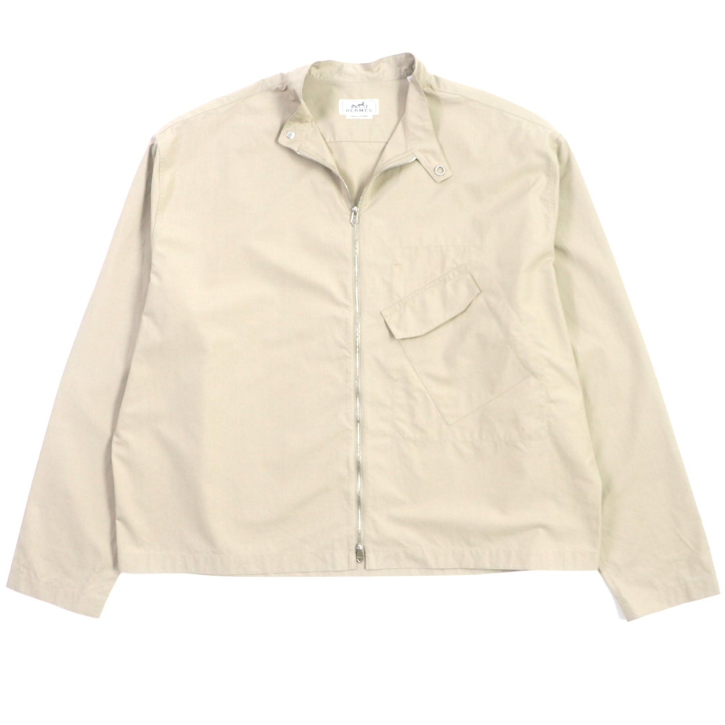 HERMES Blouson Main: 100% cotton beige mens 42  d