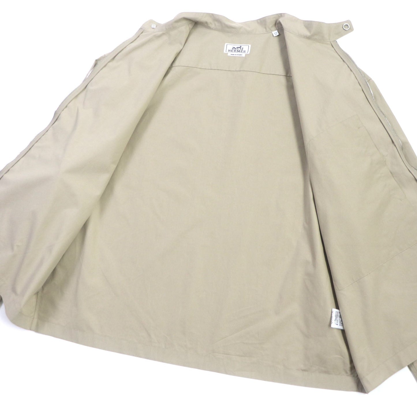 HERMES Blouson Main: 100% cotton beige mens 42  d