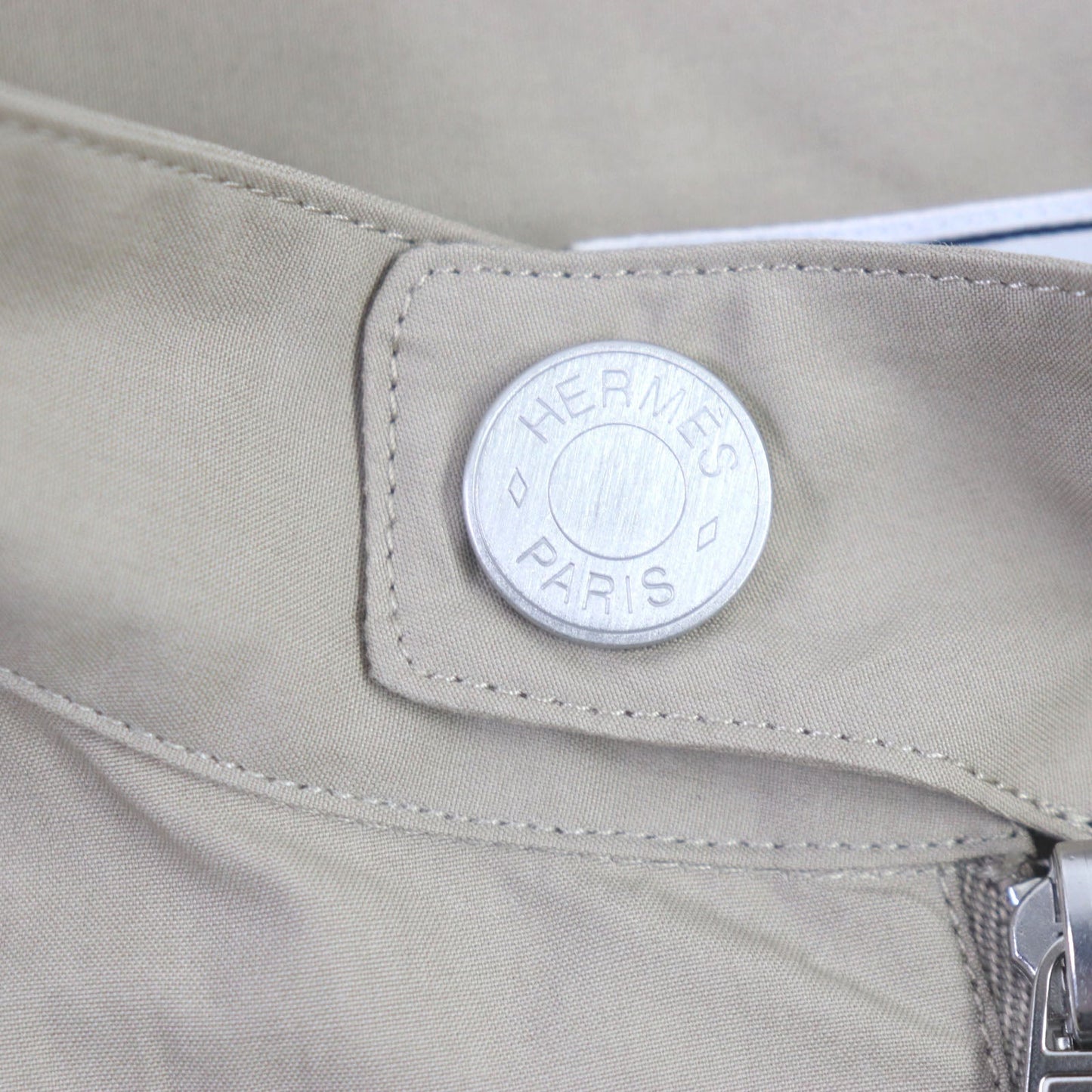 HERMES Blouson Main: 100% cotton beige mens 42  d