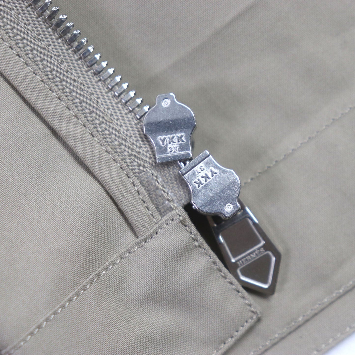 HERMES Blouson Main: 100% cotton beige mens 42  d