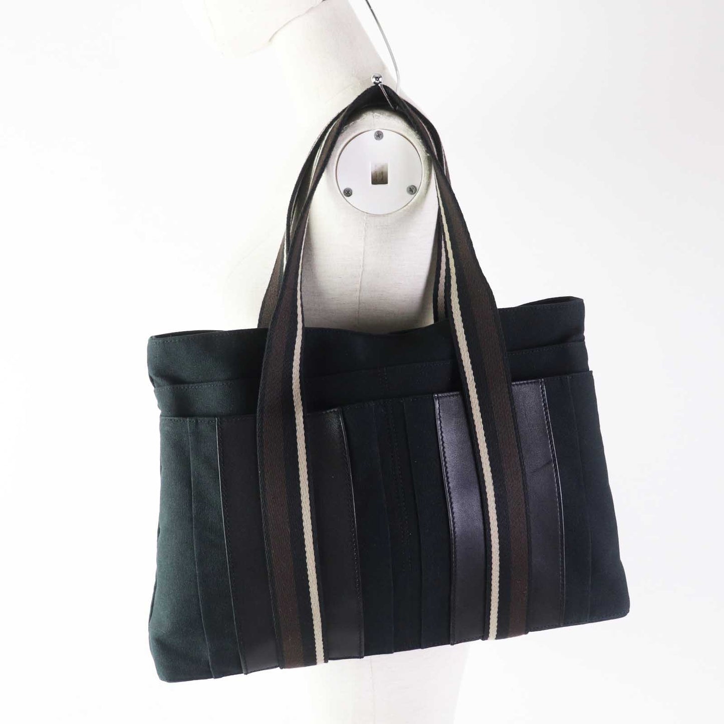 HERMES Tote Bag Canvas, Leather black Toroca Horizontal MM Women(Unisex)  d