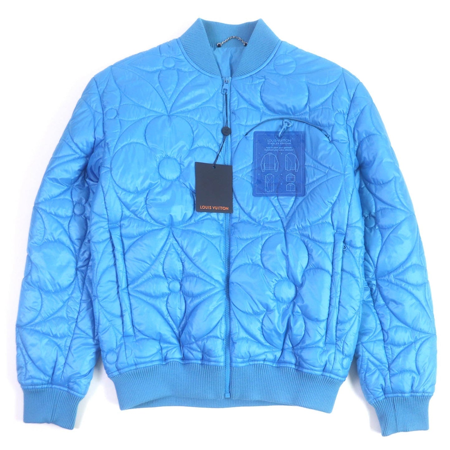 LOUIS VUITTON Blouson 1A9FOC Outer: 100% polyester, Lining: 100% cotton, Filling: 100% polyester Light blue mens 46  d