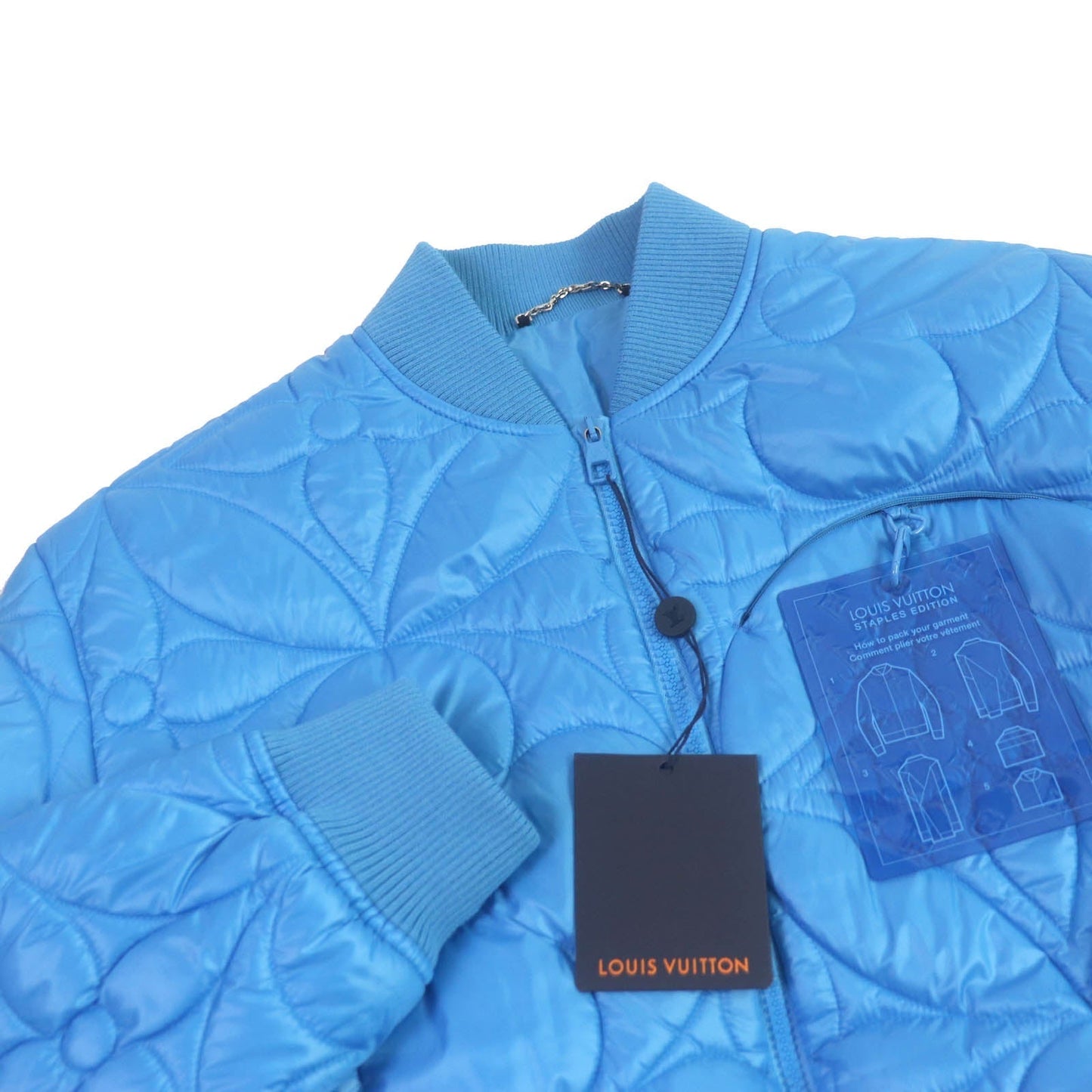 LOUIS VUITTON Blouson 1A9FOC Outer: 100% polyester, Lining: 100% cotton, Filling: 100% polyester Light blue mens 46  d