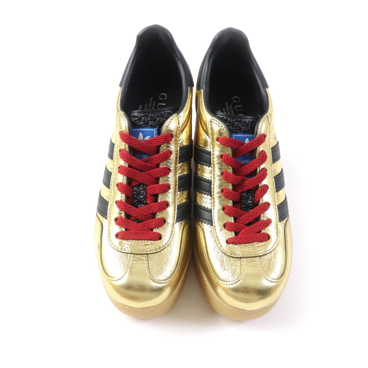 GUCCI sneakers 725628 Velvet, Patent leather, Outsole: Rubber gold Adidas collaboration Gazelle Women 36 Secondhand