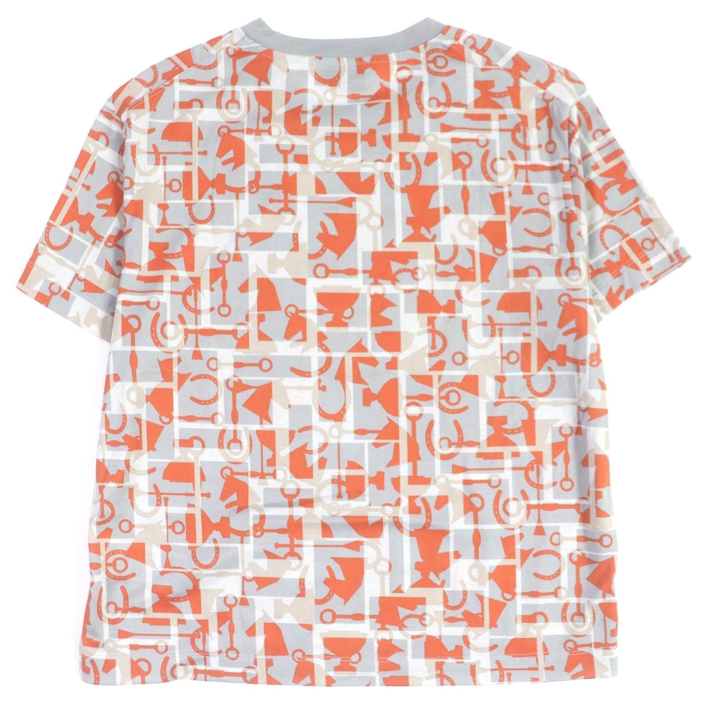 HERMES Short sleeve T-shirt cotton gray XS
