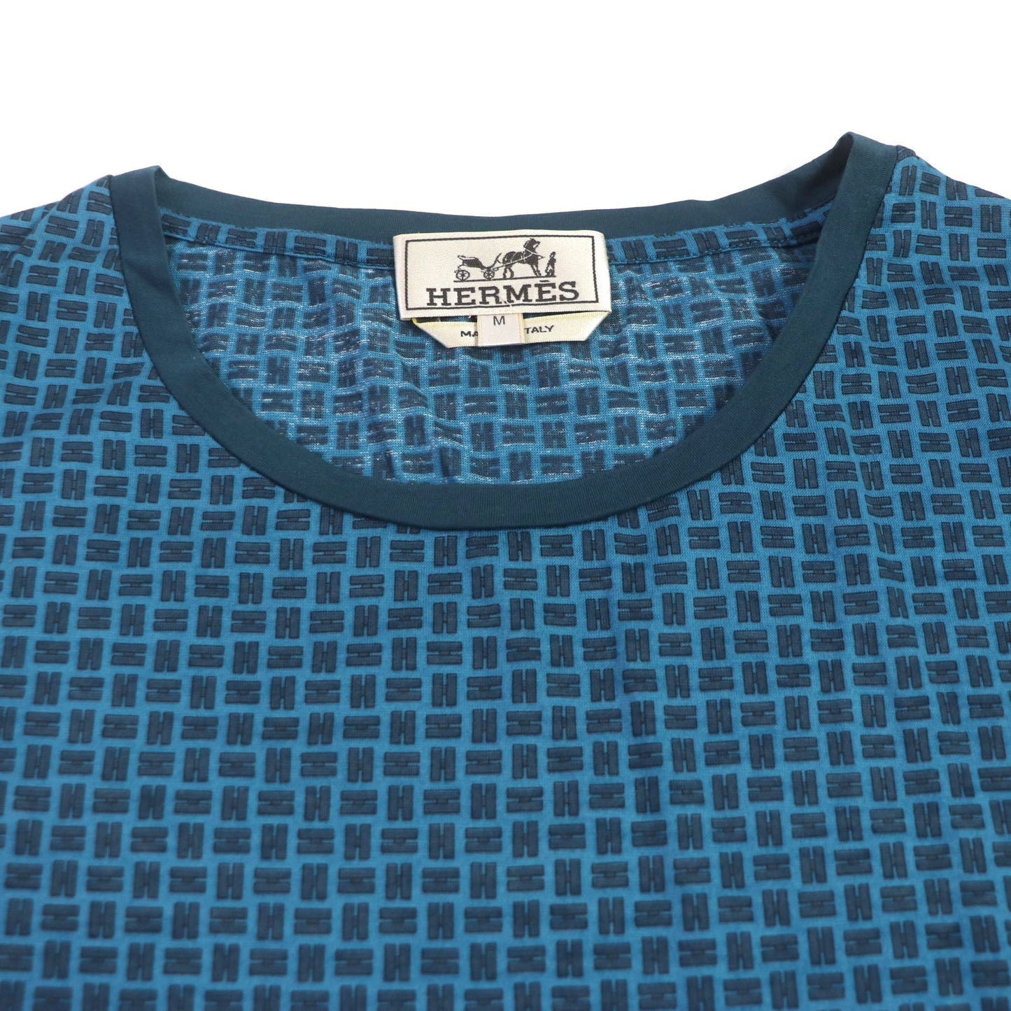 HERMES Short sleeve T-shirt cotton Blue type M