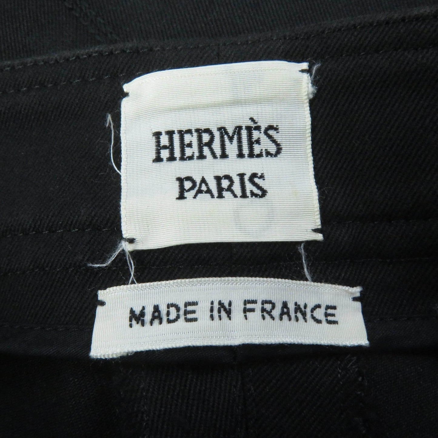 HERMES skinny pants cotton black 34