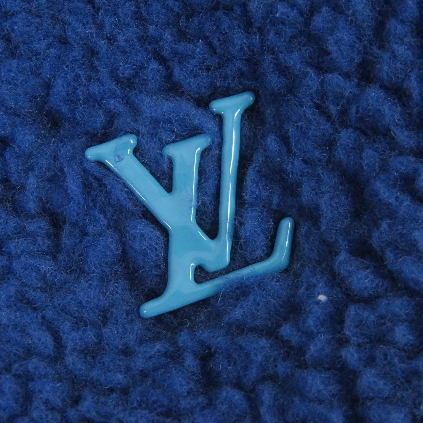 LOUIS VUITTON Blouson Outer: 53% polyester, Outer: 47% acrylic, Lining: 100% cotton, Part: 100% wool blue mens L  d