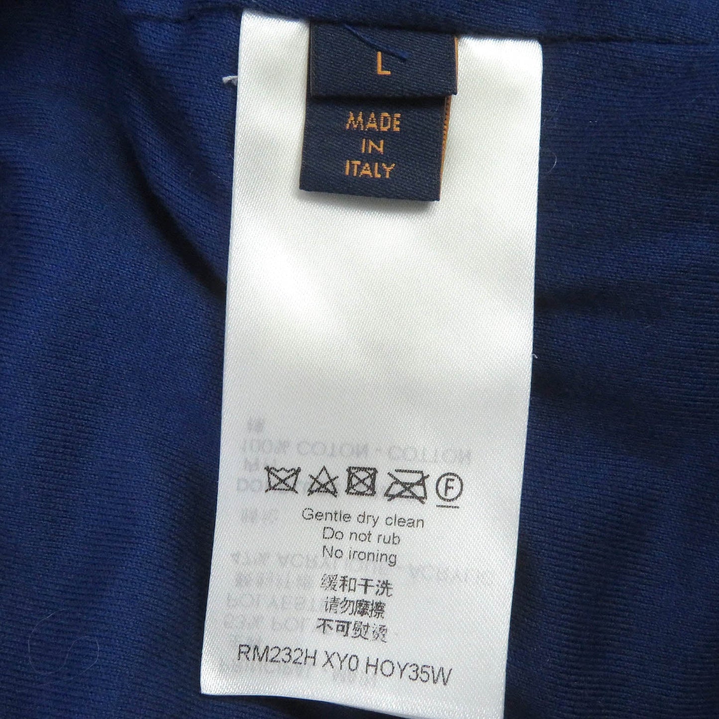 LOUIS VUITTON Blouson Outer: 53% polyester, Outer: 47% acrylic, Lining: 100% cotton, Part: 100% wool blue mens L  d