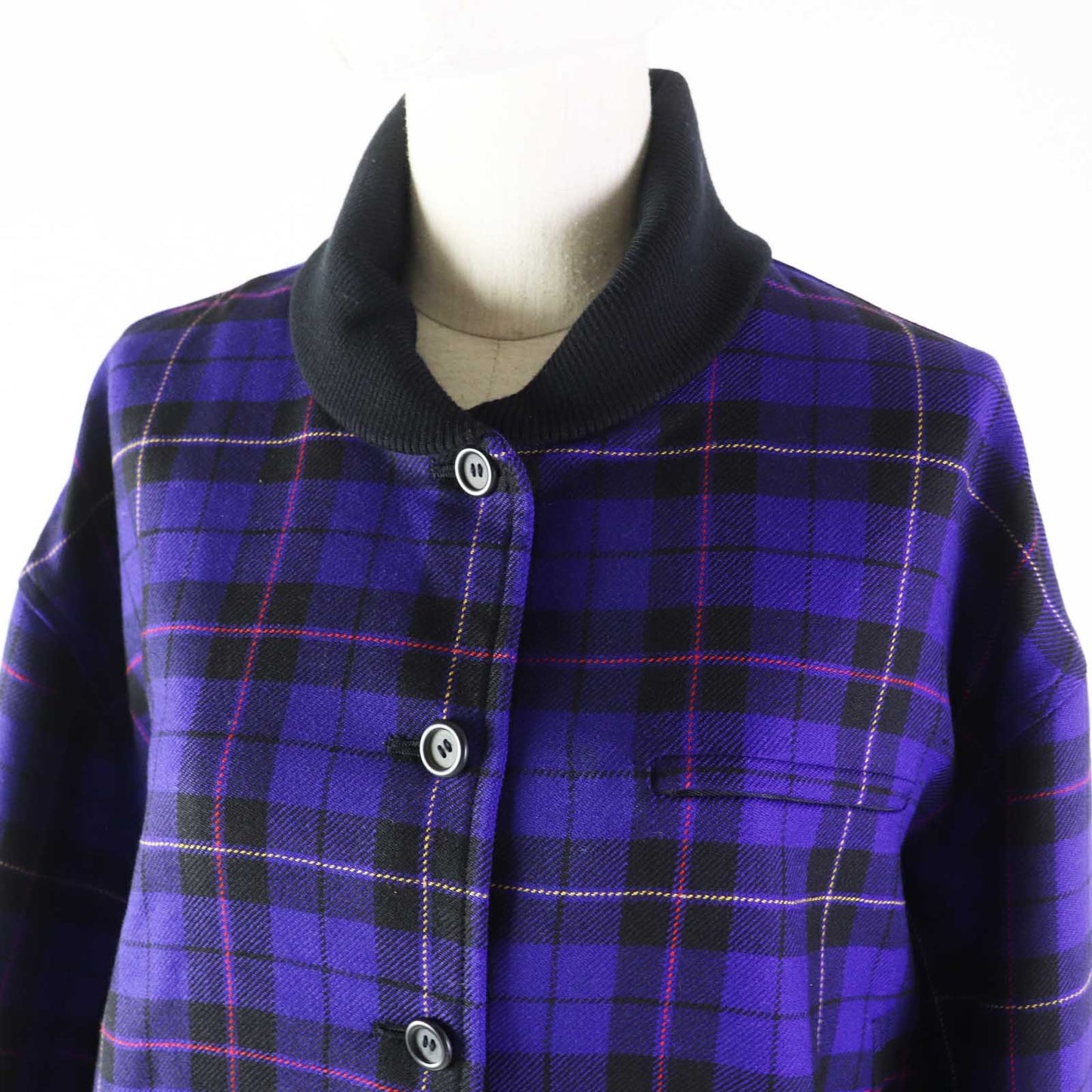 Dior   Wool Check Blouson Purple M Women