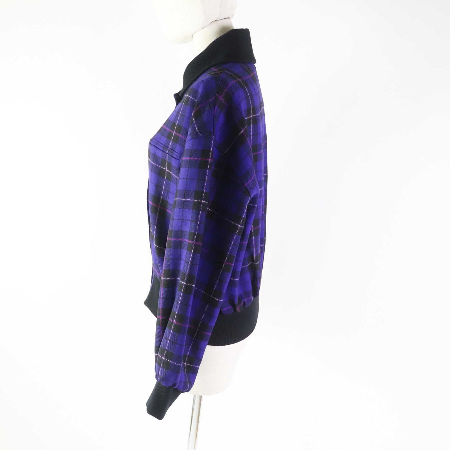 Dior   Wool Check Blouson Purple M Women