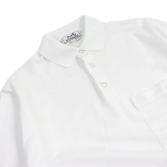 HERMES Short sleeve polo shirt cotton white S