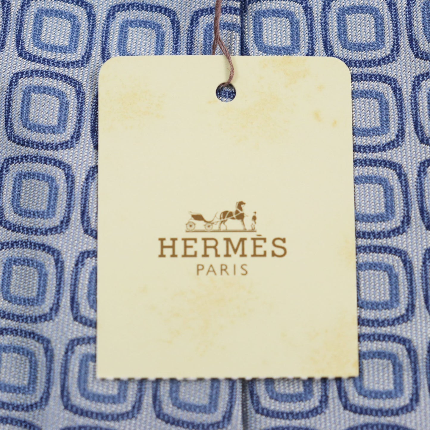 HERMES tie 758632T silk blue CRAVATE 9.1