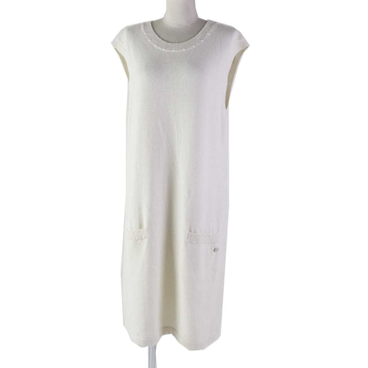 CHANEL one piece P53637 Outer material: 53% cotton, Outer material: 47% cashmere white Women 44