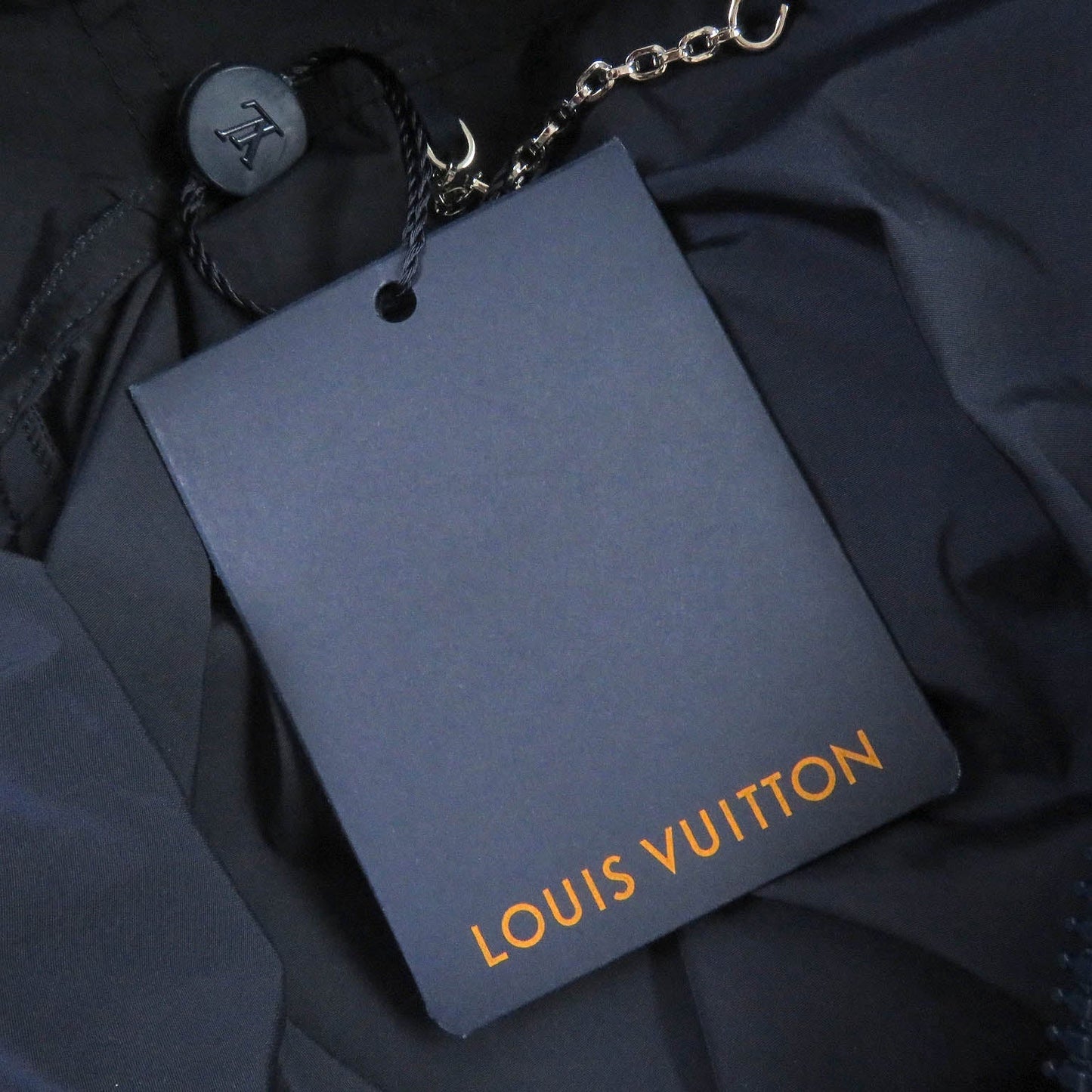 LOUIS VUITTON Blouson Main: 95% nylon, Main: 5% polyurethane, Part: 100% nylon Navy mens 50  d